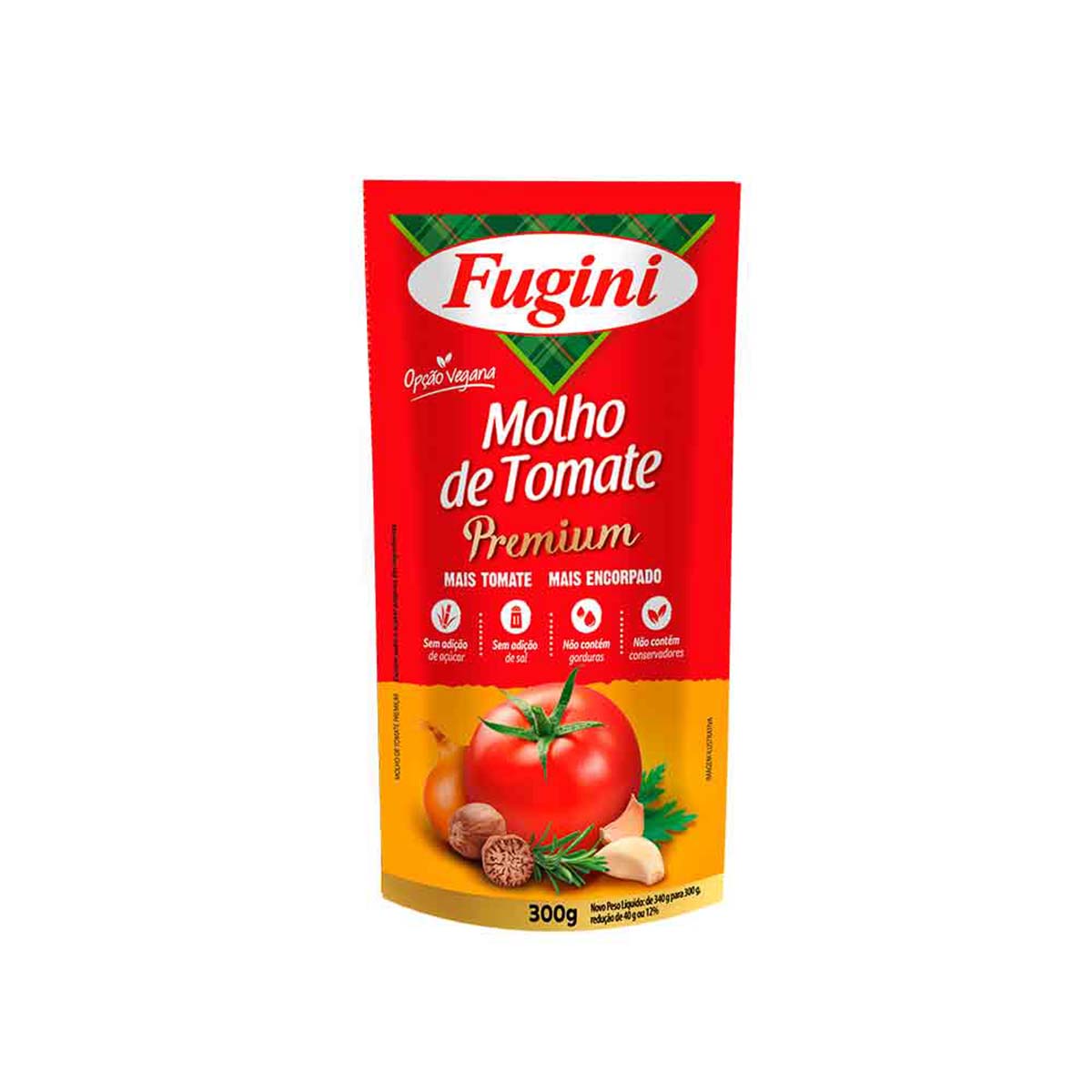 MOLHO DE TOMATE PREMIUM FUGINI SACHE 36 X 300 G